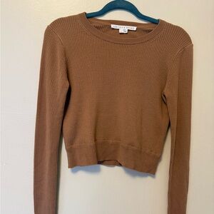 Veronica Beard Camel Ribbed Knit Top
